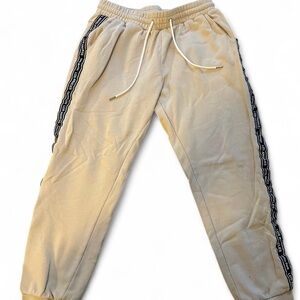 tan & black sweatpants